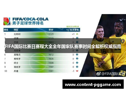FIFA国际比赛日赛程大全全年国家队赛事时间全解析权威指南